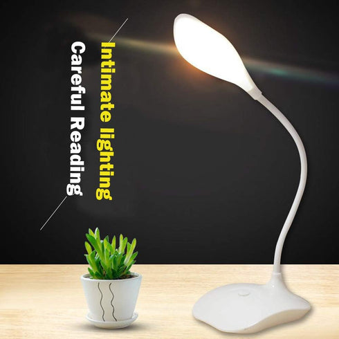 LED Table Lamp,Portable Eye-Protected Flexible Gooseneck Small Desk Lights for Dorm Study Office Bedroom-USB or 3 AA Batteries Powered -Not Includ...
