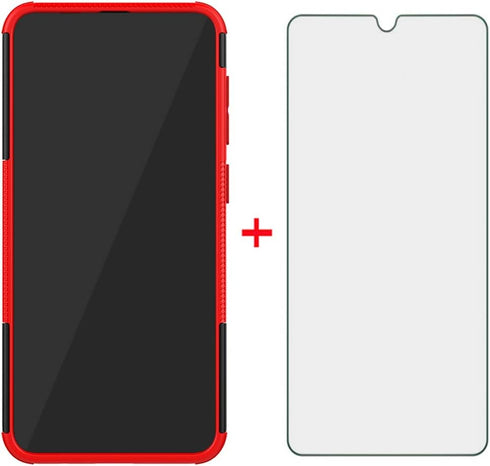 Asuwish Phone Case for Samsung Galaxy A20 A30 with Tempered Glass Screen Protector and Slim Stand Hybrid Heavy Duty Rugged Protective Cell Cover M...