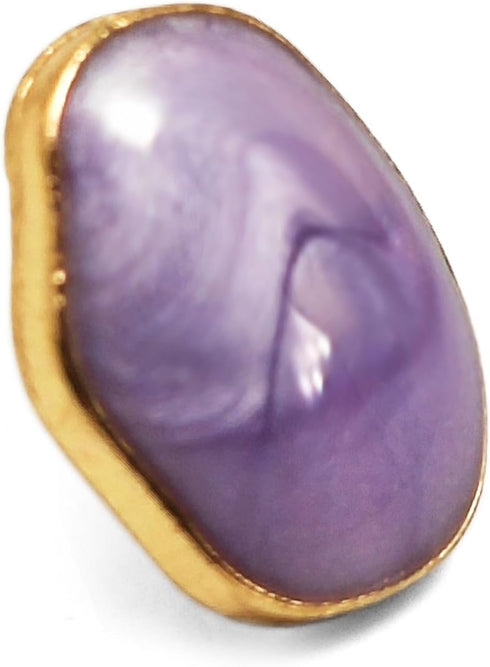 Purple Small Gravel Shape Enamel Layer Metal Base Sewing Shank Buttons 20 Pcs - 11.5mm, 15/32"...