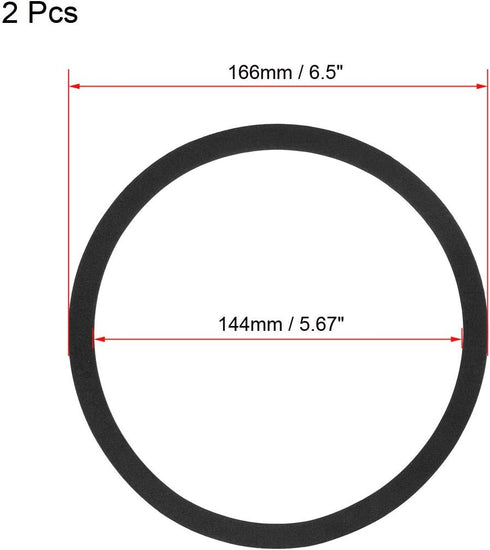 uxcell Black 6.5 Inch EVA Foam Speaker Edge Surround Rings Replacement Parts for Speaker Repair or DIY 2Pcs...