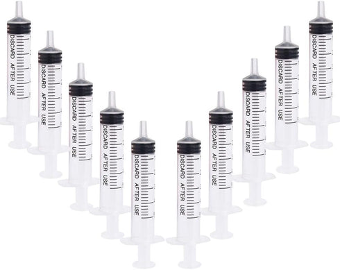 10 pcs 5ML/CC Plastic Syringe Disposable Individual Sealed Wrap Without Needle with Measurement for Scientific Feeding Pets Labs Watering Dispensi...