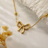 Gold Bow Earrings Necklace Bracelet Jewelry Set for Women-Ribbon Bowknot Stud Earrings Pendant Choker Necklace Bracelet 18K Gold Plated Bow Valent...