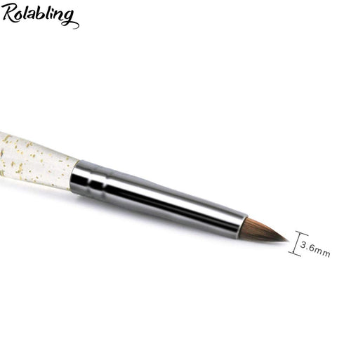 Size 2# Black 100% Kolinsky Sable Acrylic Nail Art Brushes UV Gel Nail Painting Pen Brushes (Size 2)...