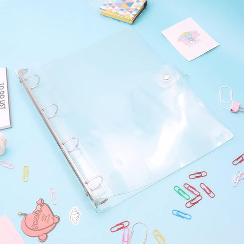 NatSumeBasics A4 Binder 4 Ring Budget Binder Clear PVC Planner Cover Notebook Shell for Organizer Accessories (A4 Binder)...