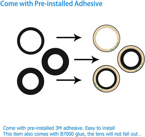 Rear Camera Lens Glass Replacement for iPhone 15 Pro Max Pre-Installed Adhesive with Installation Manual and Repair Tool Kits...