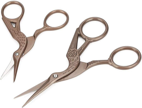 Embroidery Scissors Stork, 2 Pcs Bird Scissors Black Stainless Steel Crane Design Embroidery Scissors, Stork Shears Scissors for DIY Embroidery, C...