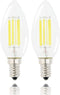 E14 LED Filament Candle Shape Light Bulb,E14 European Base Bulb,Daylight 6000K 600LM 60W Equivalent,C35 Clear Glass Torpedo Shape Bullet Top,No-Di...