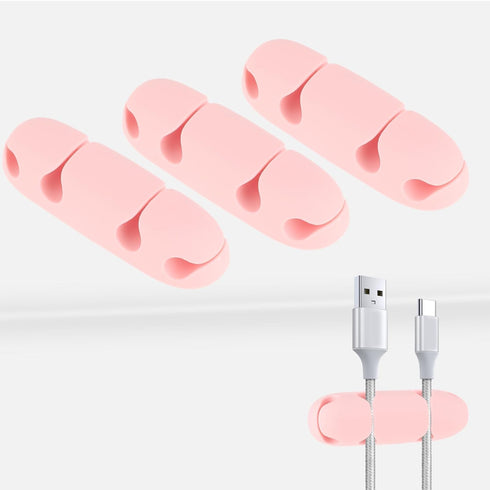 3PCS Cable Clips Cord Wire Organizer Electrical Cable Management Holders 4 Hole Silicone Cable Harness USB Charging Accessory Cute Cable Holder fo...