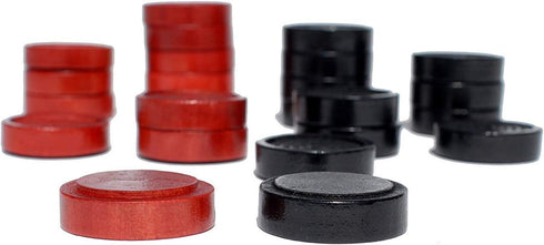 WE Games Checkers Pieces Only, Wooden Checker Board Game Pieces, 24 Red and Black Stackable Player Pieces with a Drawstring Storage Bag, 1.5 Inch ...