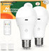 Neporal MagicGlow Rechargeable Light Bulbs with Remote, 3 Hue Shift + Dimmable Battery Powered Light Bulbs, USB Rechargeable, A19 Standard Size Em...