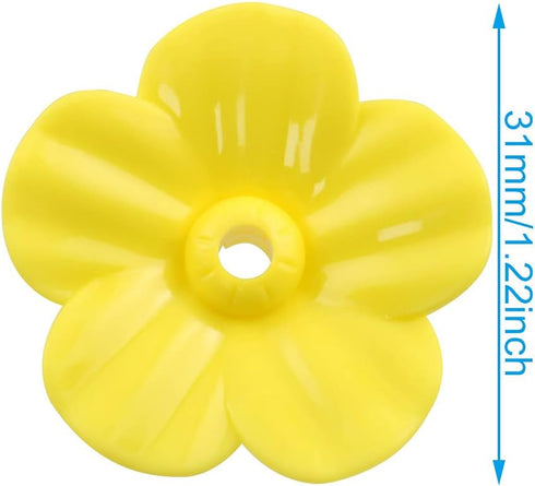 10pcs Yellow Hummingbird Feeder Flower Shaped Plastic Bird Feeding Ports...