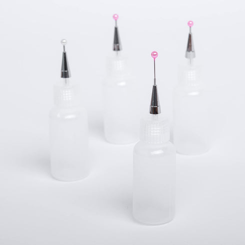 4 Ultra-fine Tip Applicator Bottles 20ml Clear, for storing & applying craft supplies & mediums like glitter, glue, paint, stains, inks - Creative...