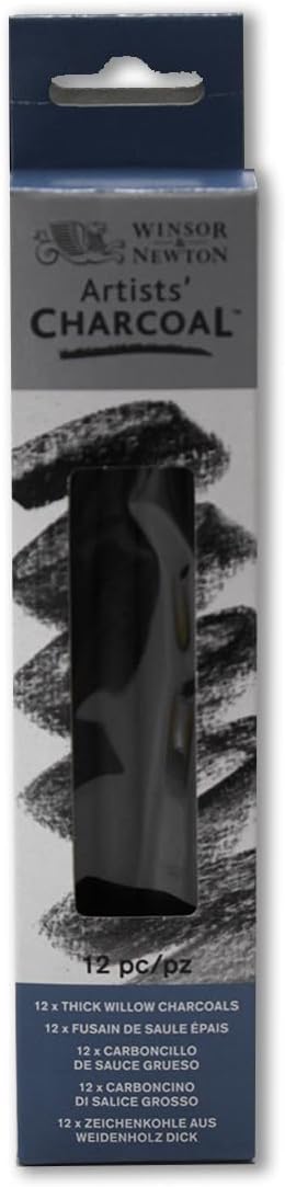 Winsor & Newton Artists' Willow Charcoal, Thick, Box of 12...