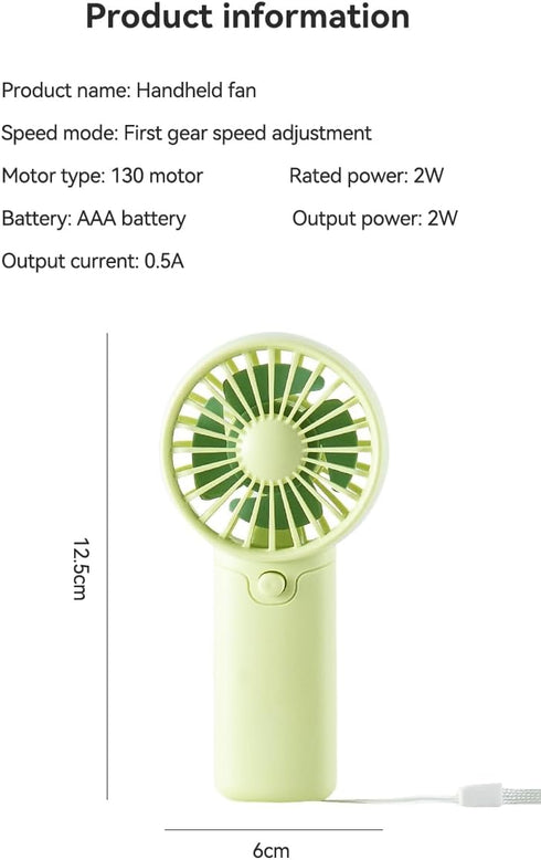 AAA Battery Powered on Fan Small Portable Battery Powered Fans with 1Speeds, 5'' Quiet Personal Fan for Bed, Camping, Outdoor,Wireless Desk Fan?No...