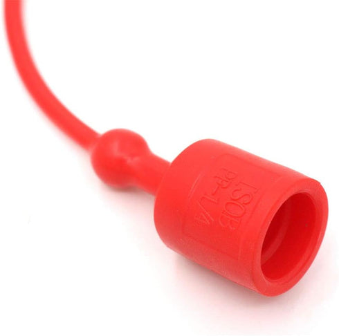 Hydraulic Coupler Dust Cap Plug Set 3/4 ISO-B,CEKER Hydraulic Dust Covers Male Female Quick Connects Fittings,Red Cap with Retention Ring Keeps Ca...