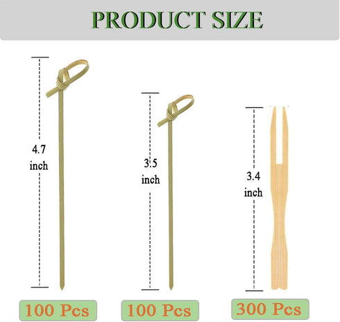 500 Pcs Bamboo Cocktail Appetizer Forks Food Fruit Picks Set 200 Pcs Sandwich Skewer Picks & 300 Pcs Mini Wooden Cocktail Fruit Forks Cheese Wood ...