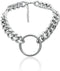 Women's Alloy Choker Necklace Heavy Cuban Chunky Chain Punk Gothic Necklaces - Silver Circle...