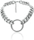 Women's Alloy Choker Necklace Heavy Cuban Chunky Chain Punk Gothic Necklaces - Silver Circle...