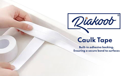 White Caulk Tape, 2 Pack Waterproof Sealant for Kitchen, Bathroom, and DIY Projects - Seamless Sealing, Watertight, Easy to Apply,Long-Lasting...