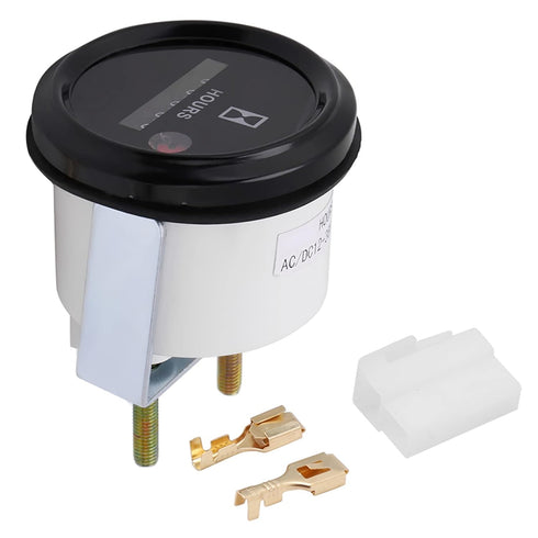 AC/DC 12-36V Quartz Hour Meter Tester Hour for Motorcycle Car Boat Truck Engine, Hour Tester Accurate 6 Digit with Connecting Terminals...