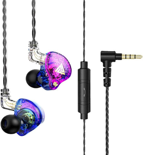 QKZ AK6 PRO Wired Earphone, 11mm Strong Magnetic Dynamic Headphone, Sports Running Earbuds, in Ear DJ Music Headset with Microphone (Colorful)...