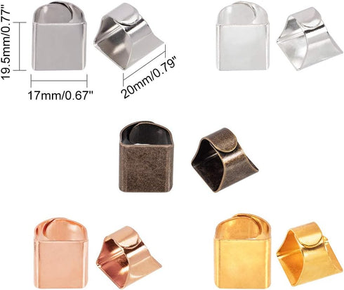 PandaHall 30pcs 5 Colors Brass Ring Blanks Pad Rectangle Ring Pad Adjustable Finger Ring Base for Embellishment Jewelry Making...