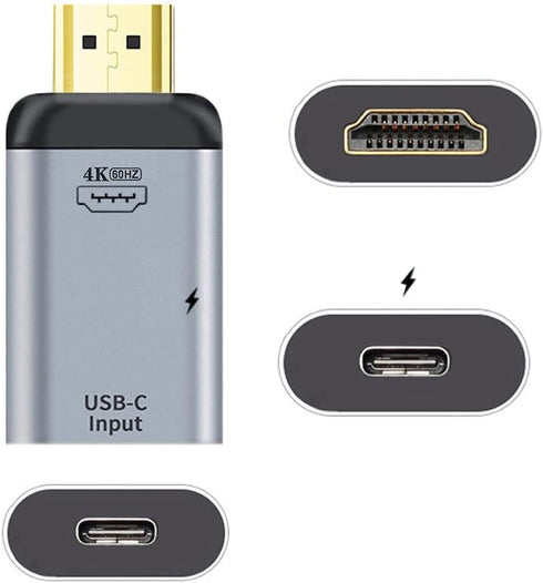 Chenyang USB-C Type-C Female Source Input HDMI Male Output 4K 60Hz 1080P Adapter with PD Power Port for Phone & Laptop...