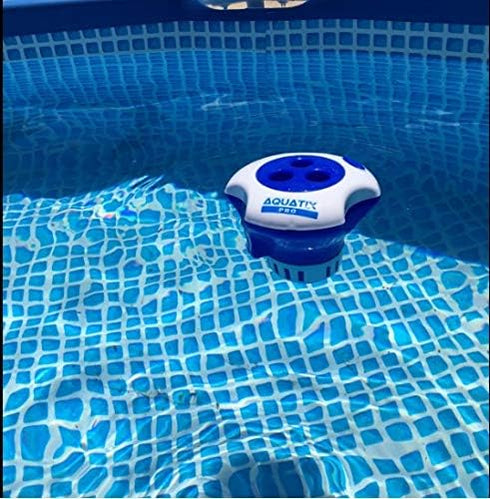 Aquatix Pro Pool Chlorine Floater Dispenser with Thermometer for 1 to 3 inch Tablets, Large & Durable Floating Dispenser for Spa, Hot Tub, In-grou...
