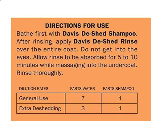 Davis De-Shed Pet Rinse, 12 oz...