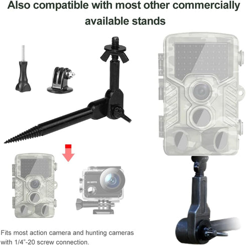 Trail Camera Mount, Game Camera Mount, Camera Tree Mount, 2 Pieces Kit Trail Cam Mount with 1/4"-20 Screw Mounting,Trail Camera Stand...