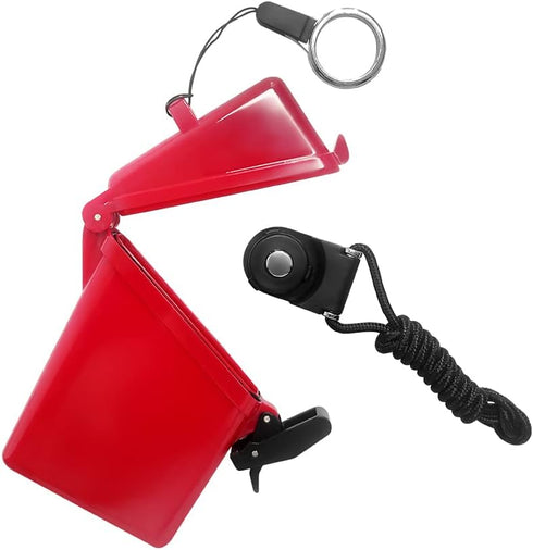 Sport Waterproof ID Card Badge Holder Case with Lanyard Cover Multiple Credit Cards, Registration, ins Card Heavy Duty Durable Locker Dry Box (Red...