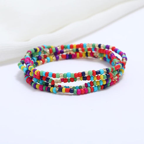 tenghong2021 3 Piece Waist Beads Chains Set Colorful Summer African Belly Chain Elastic Waist Beads for Weight Loss Body Chains Bikini Beads Jewel...