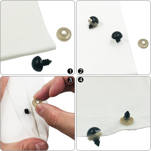 findTop 1000 Pieces Black Plastic Safety Eyes with Washers for Stuffed Animal Eyes DIY Craft Projects (4 Sizes)...