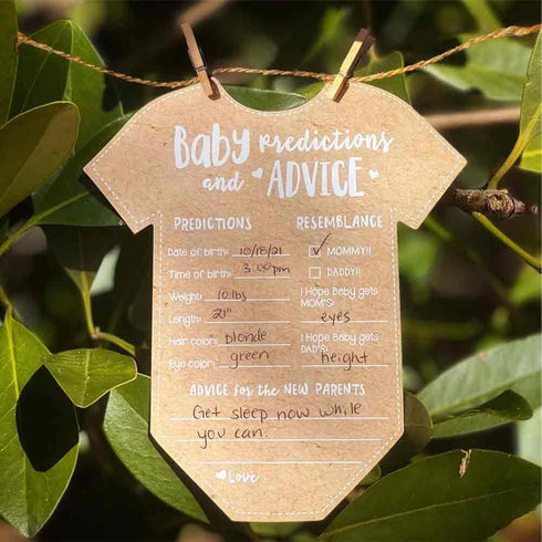 Kate Aspen Baby Predictions for Baby Shower Advice Cards - 50-Count Onesie Shaped Baby Shower Games for Girl or Boy - Gender Neutral Decor, Table ...