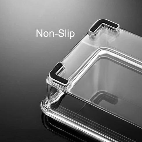 Seasoning Box, Seasoning Rack Spice Pots, Storage Container Condiment Jars, 4 Piece Clear Acrylic Cruet with Cover and Spoon Transparent...