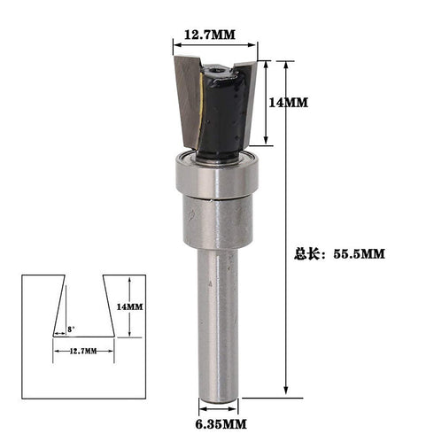 1/4" Shank Dovetail Router Bit, 10 Degree 1/2" Dia Wood Milling Cutter Tool for Furniture Building Cabinet Making Woodworking...