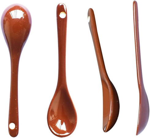 3 sets of 12 Color Porcelain Egg Spoons Ceramic Spoons 4.7 inch Coffee Dessert Yogurt Tea Milky Tea...