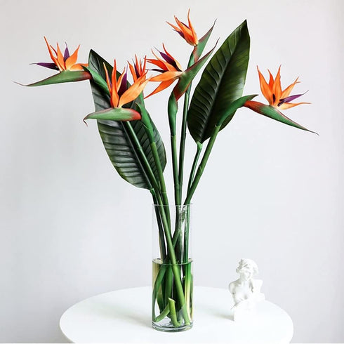 Artificial Flowers Bird of Paradise Greenery Plants Indoor Outside Garland Home Garden Office Verandah Wedding Decorations 6pcs (Yellow, 6 Pack)...