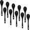 Black 10 pcs Porcelain Egg Spoons Ceramic Spoons 4.7 inch Coffee Dessert Yogurt Tea Milky Tea...