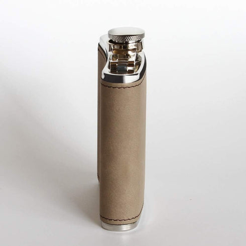 Bella Busta-3 Years as a husband and wife-Years,Weeks, Days, Hours, Minutes, Seconds Engraved Light Brown Leatherette Stainless Steel Flask-3 year...