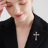 Rhinestone Cross Brooch Pin for Women Girls Crystal Christian Cross Star Brooches Lapel Pin Sparkling Religious Unisex Faith Lightweight Dress Acc...