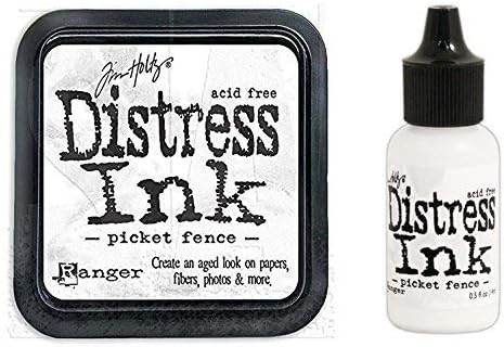 Tim Holtz Ranger Distress - Picket Fence Ink Pad and Re-Inker Bundle...