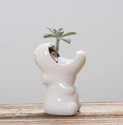 Succulent Pot Planters Outdoor Decor Outdoor Planter Plants Patio Balcony Yard Lawn Ornament Home Office Room Decor Gardening Gifts (5" Hippo)...