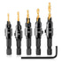 1/4 inch Hex Shank Countersink Drill Bit Power Tools Accessories for Plastic Metal Woodworking Tool by Power Drill 5Pcs/Set ?5/6/8/10/12#?...