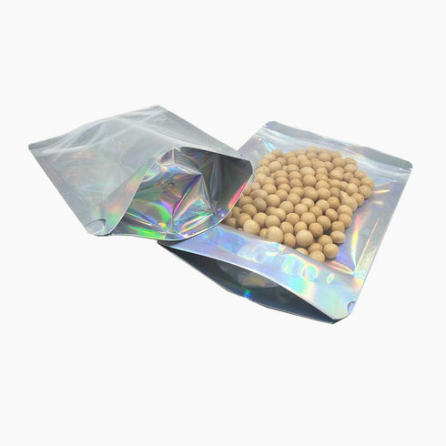 50 Pieces 4.3x6.3 inch Resealable Stand Up Zipper Lock Bags Heat Seal Pouches Gusset Bottom Clear Foil Food Storage Packaging Bag...