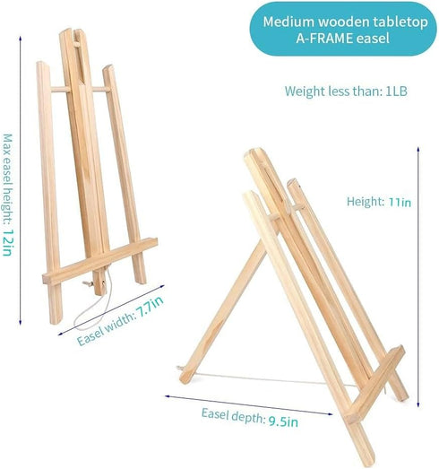 12 inch Tabletop Display Artist Easel Stand, Art Craft Painting Easel, Wooden Easel Apply to Kids Artist Adults Students Classroom Etc....