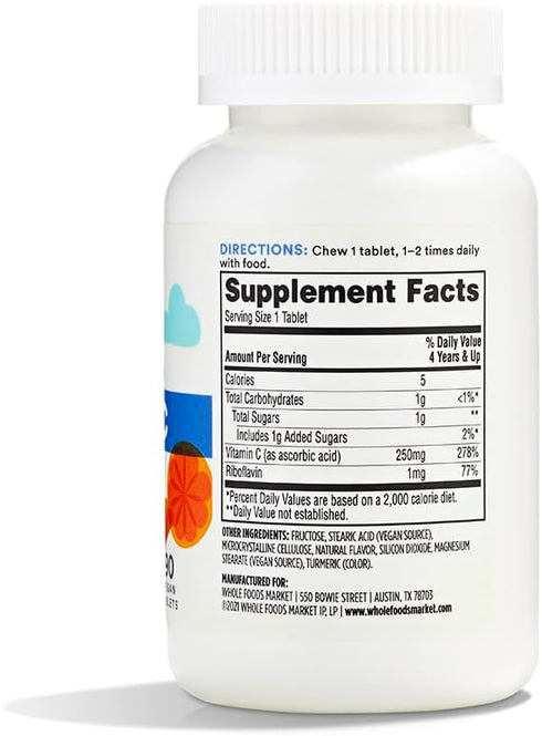 365 by Whole Foods Market, Kids Essentials Chewable Vitamin C, 90 Count...