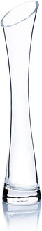WGV Maria Bud Vase, Width 2", Height 10", Clear Slant Cut Opening Gathering Concaved Glass Floral Container Centerpiece for Wedding Party Event Ho...