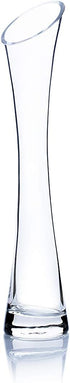 WGV Maria Bud Vase, Width 2", Height 10", Clear Slant Cut Opening Gathering Concaved Glass Floral Container Centerpiece for Wedding Party Event Ho...