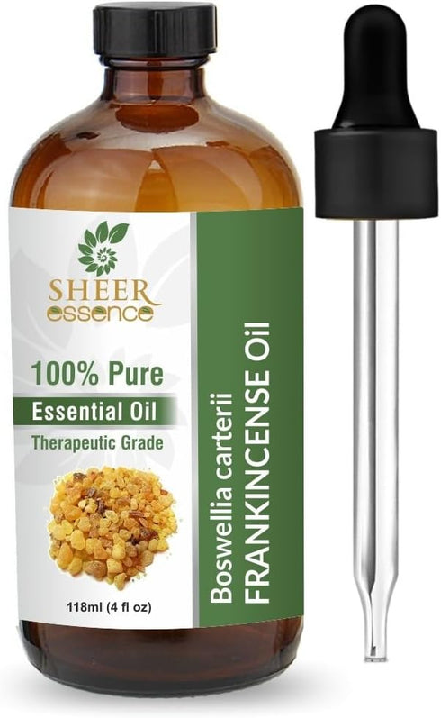 Frankincense Essential Oil 118 ML (4 Fl. Oz) | 100% Pure Natural Undiluted Uncut Therapeutic Grade Boswellia Carteri Essential Oil...